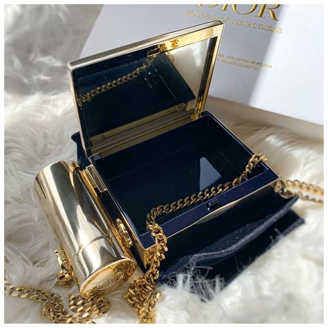 dior makeup clutch with chain|dior lipstick clutch.